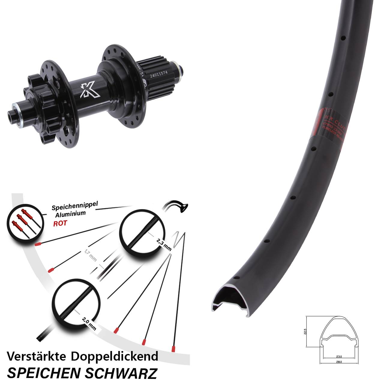 Disc Hinterrad für Schnellspanner 29 Zoll KX-M Clue Micro Spline