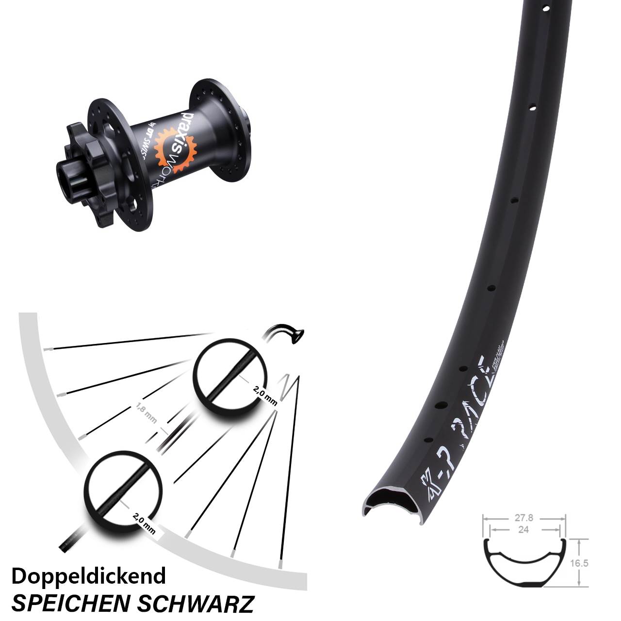 KX-R Race DT Swiss 350 SL 29 Zoll 6-Loch Vorderrad 15x100
