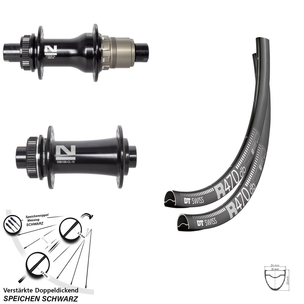DT Swiss R470 Novatec Disc Laufradsatz 28 Zoll 12x100/142