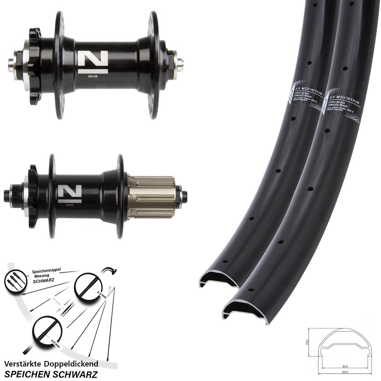 KX Mountain TR Novatec D-041/D-042 SB 6-Loch 29 Zoll Laufradsatz QR 8-11 fach HG