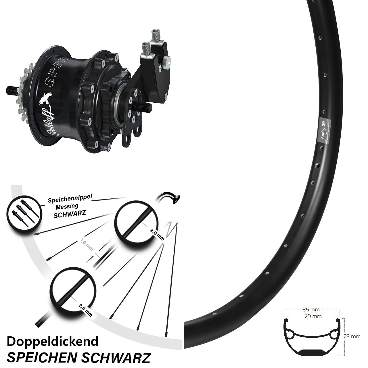 29 Zoll Ryde Andra 29 Rohloff Speedhub TS DB Tandem