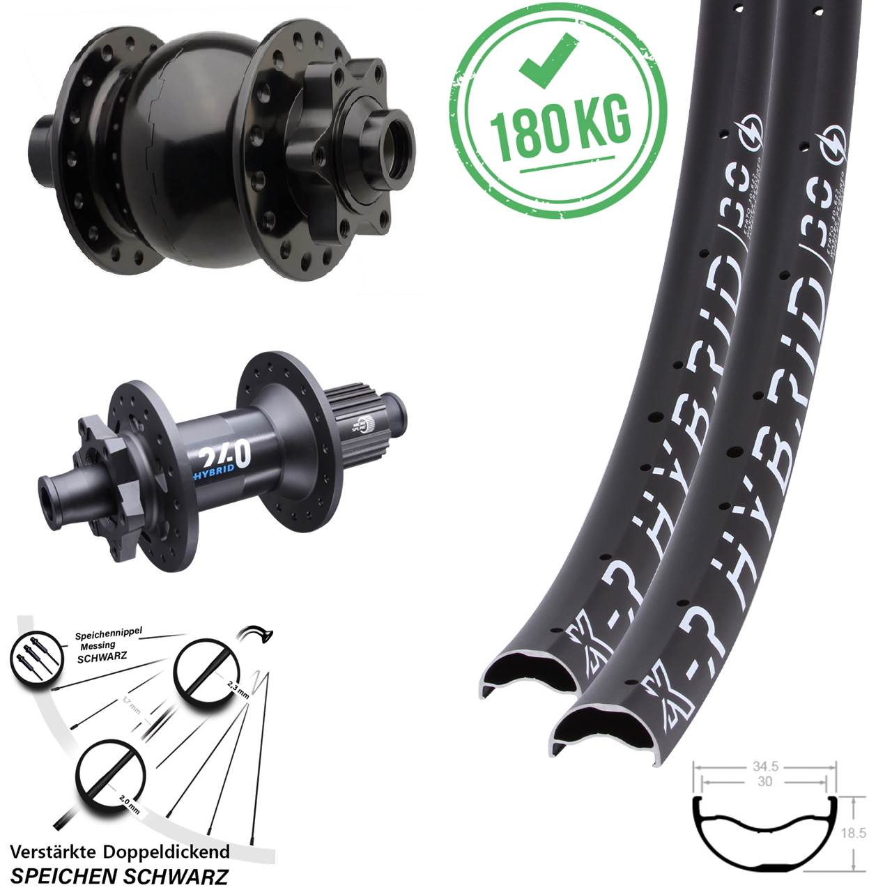 Laufradsatz 29 Zoll KX-R Hybrid 30 6-Loch 12x148/15x110 DT Swiss 240 SON 28 Micro Spline