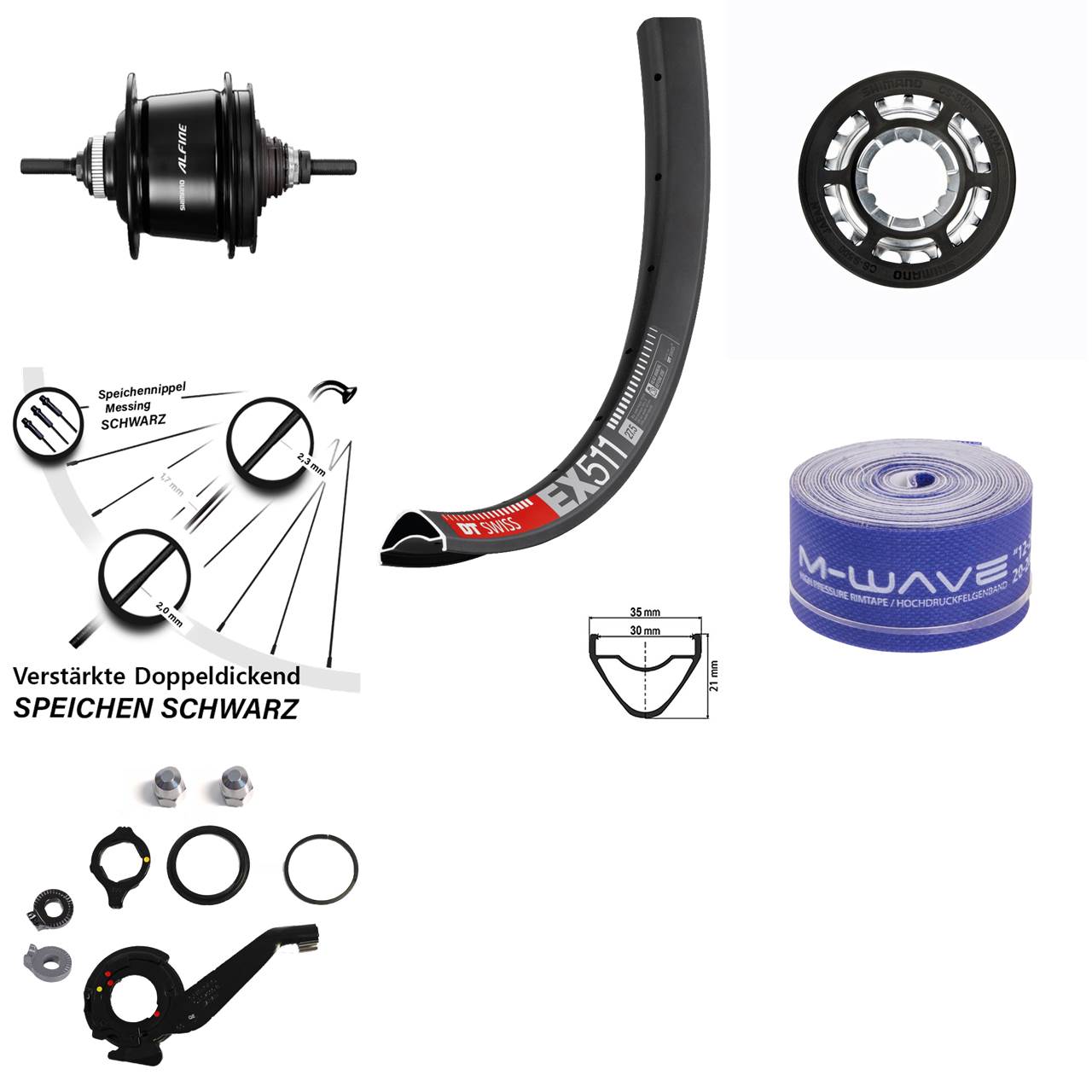 27,5 Zoll Hinterrad Shimano Alfine 8 Gang DT Swiss EX511