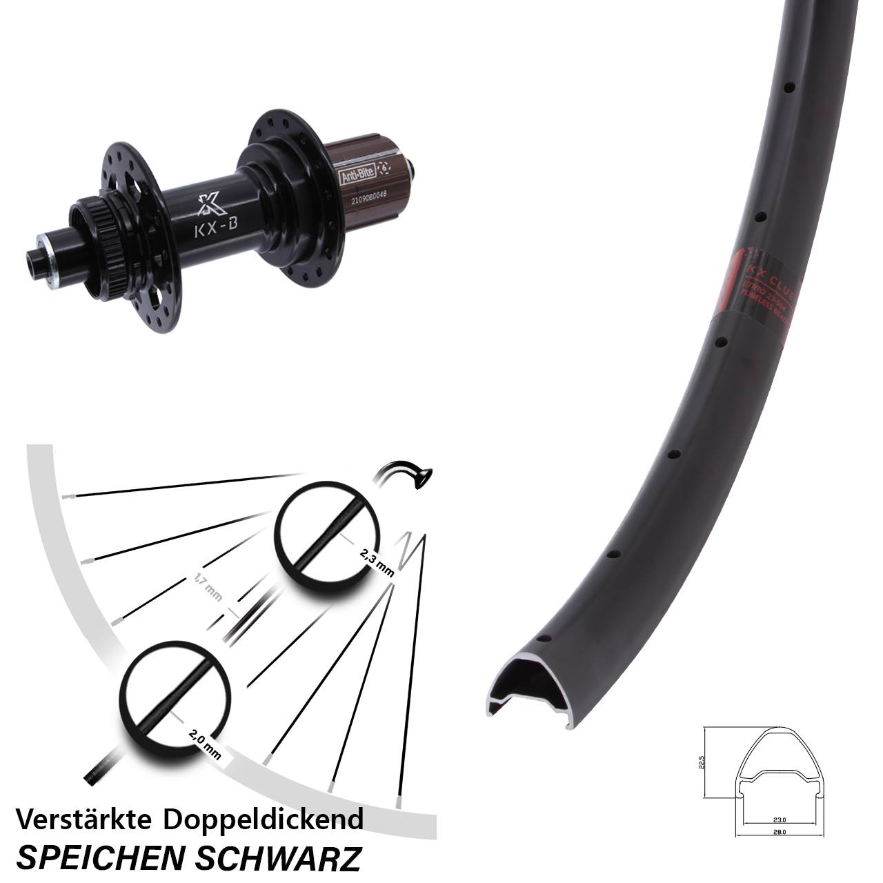 Disc Laufrad 29 Zoll KX-B Clue 8-12 fach HG QR Boost
