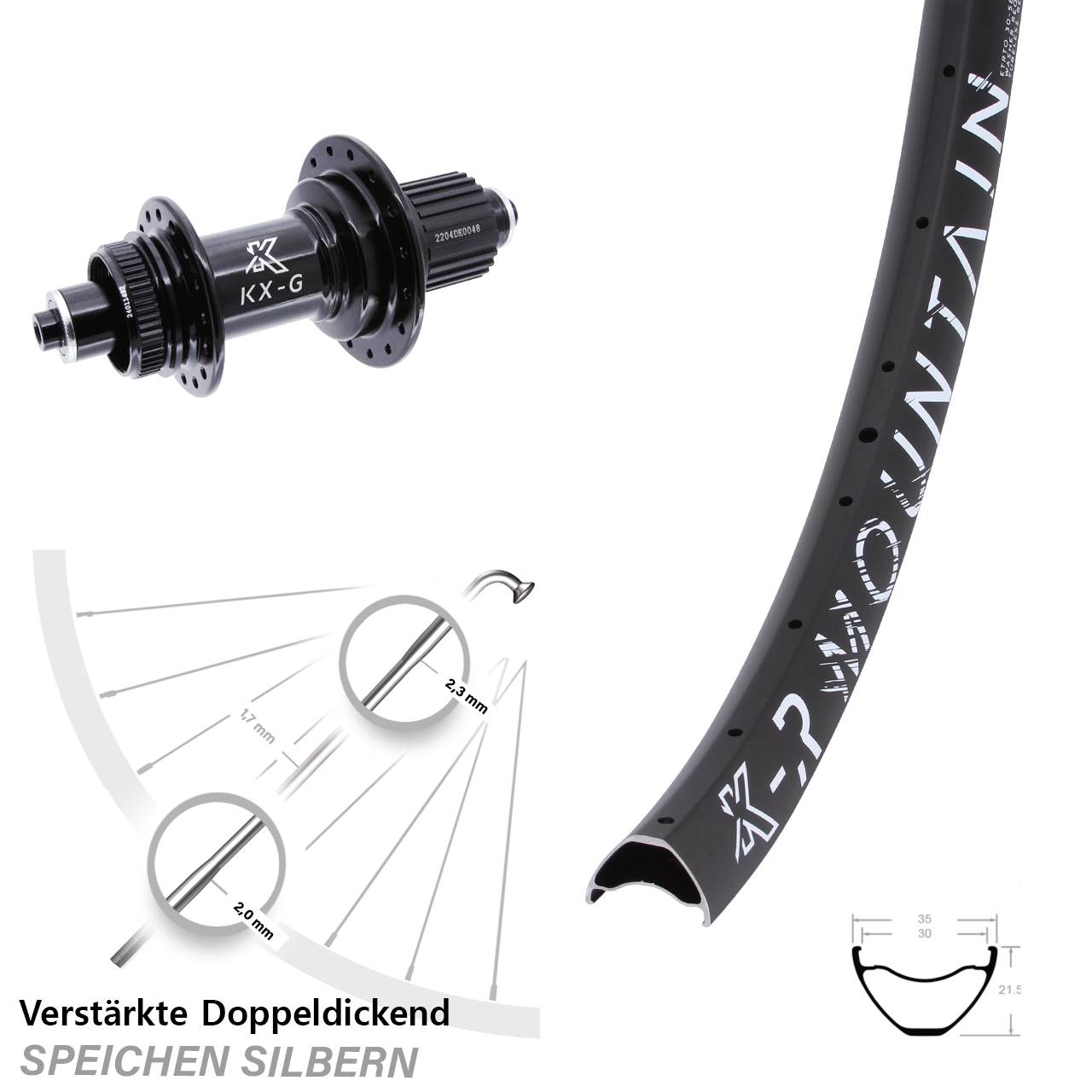 Disc Hinterrad für Schnellspanner 29 Zoll KX-GSR Mountain Heavy Duty Micro Spline
