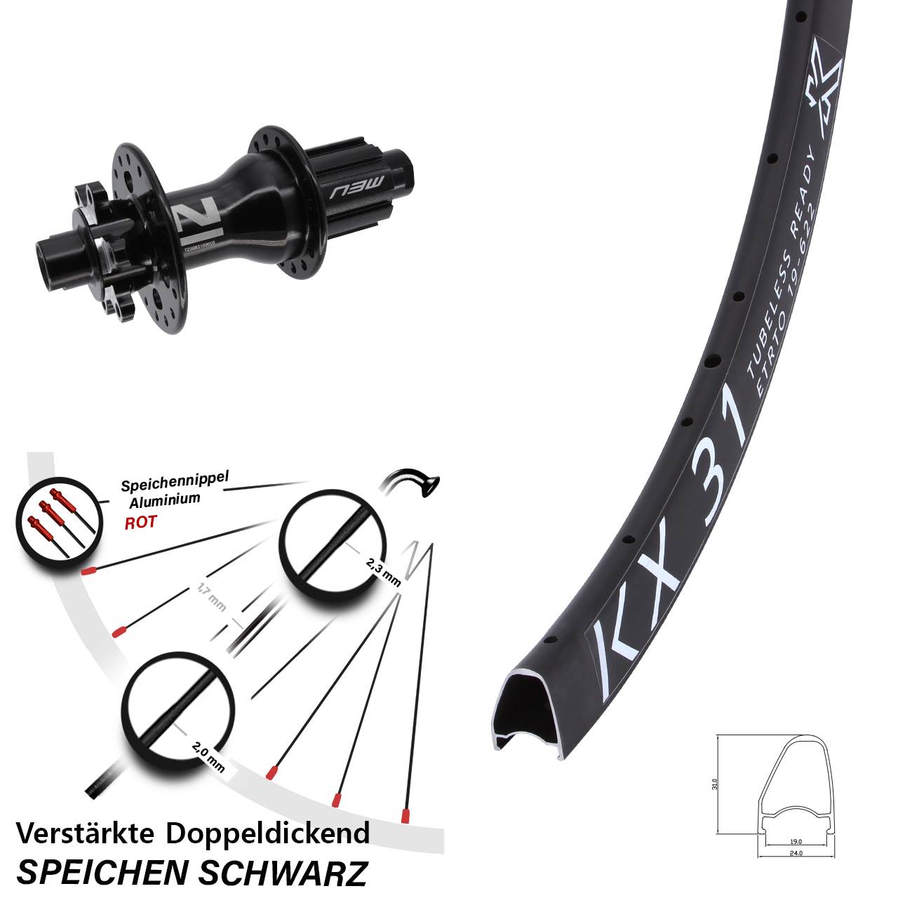28 Zoll KX 31 Novatec D792 Disc Laufrad 12x142 Campagnolo N3W