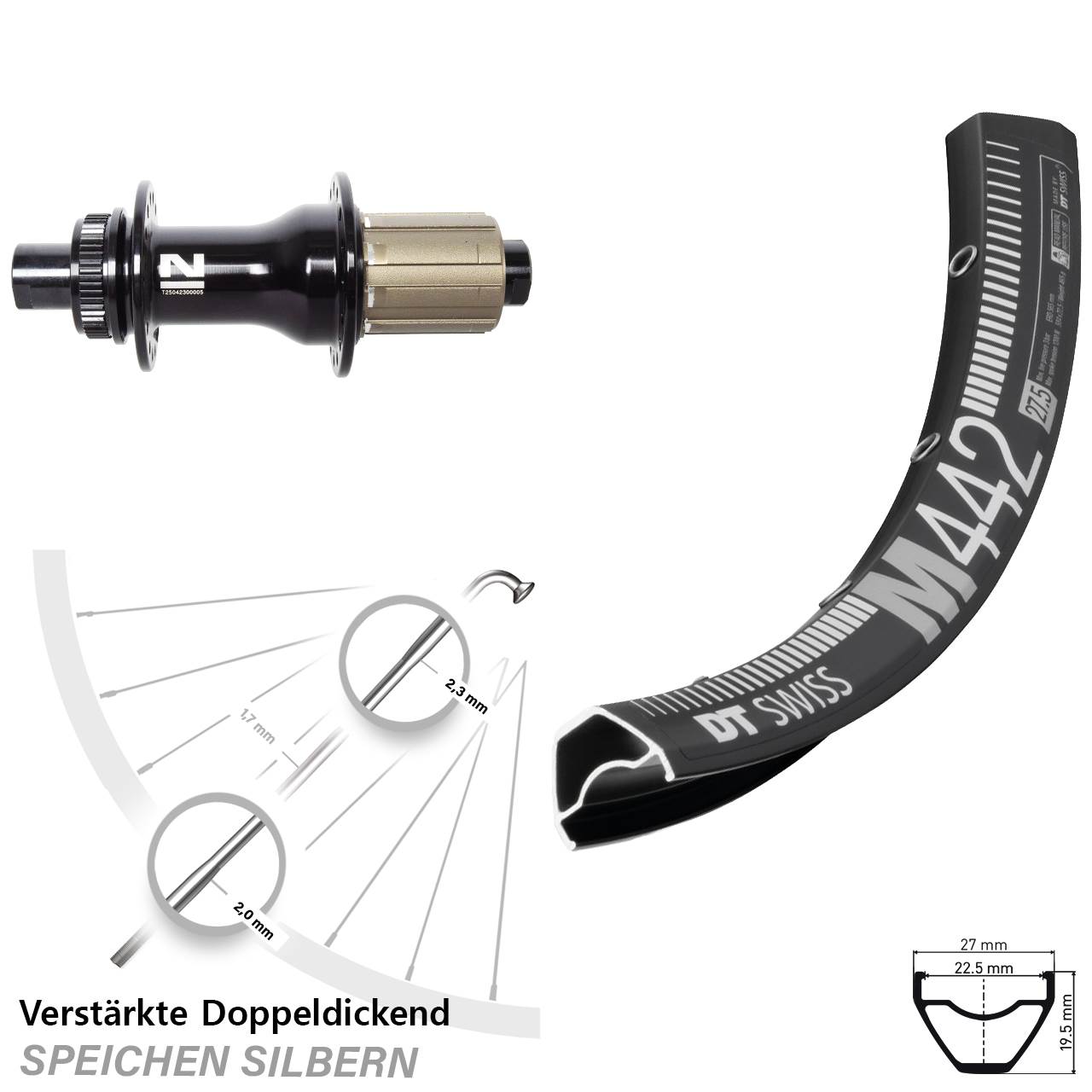 Disc Laufrad 29 Zoll DT Swiss M 442 Novatec D792SB 8-12 fach 12x142