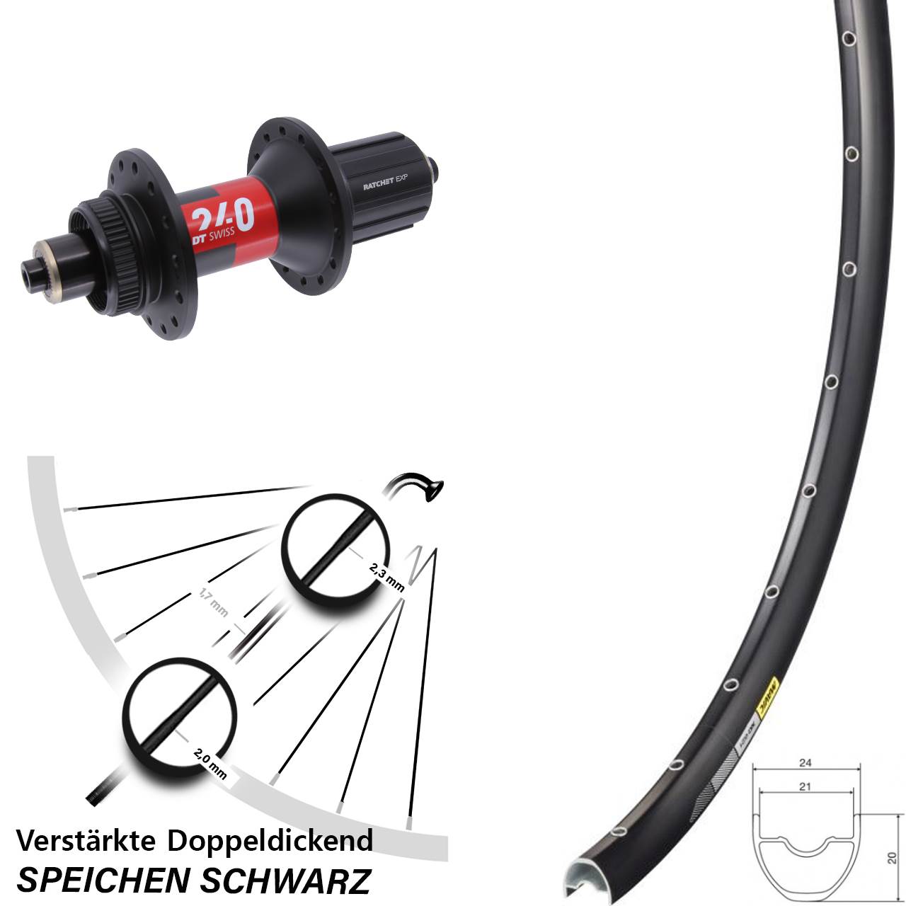 Centerlock Hinterrad 29 Zoll Mavic XC621 DT Swiss 240 11-12 fach für Schnellspanner