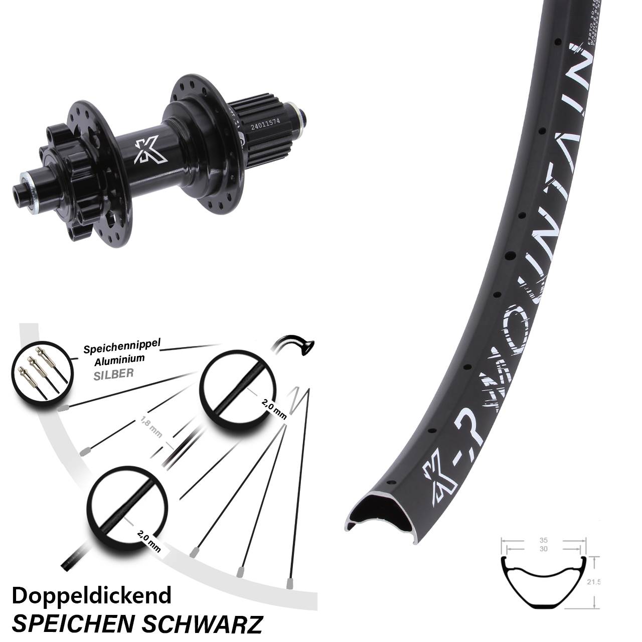 27,5 Zoll KX-MR Mountain Disc Laufrad für Schnellspanner Micro Spline