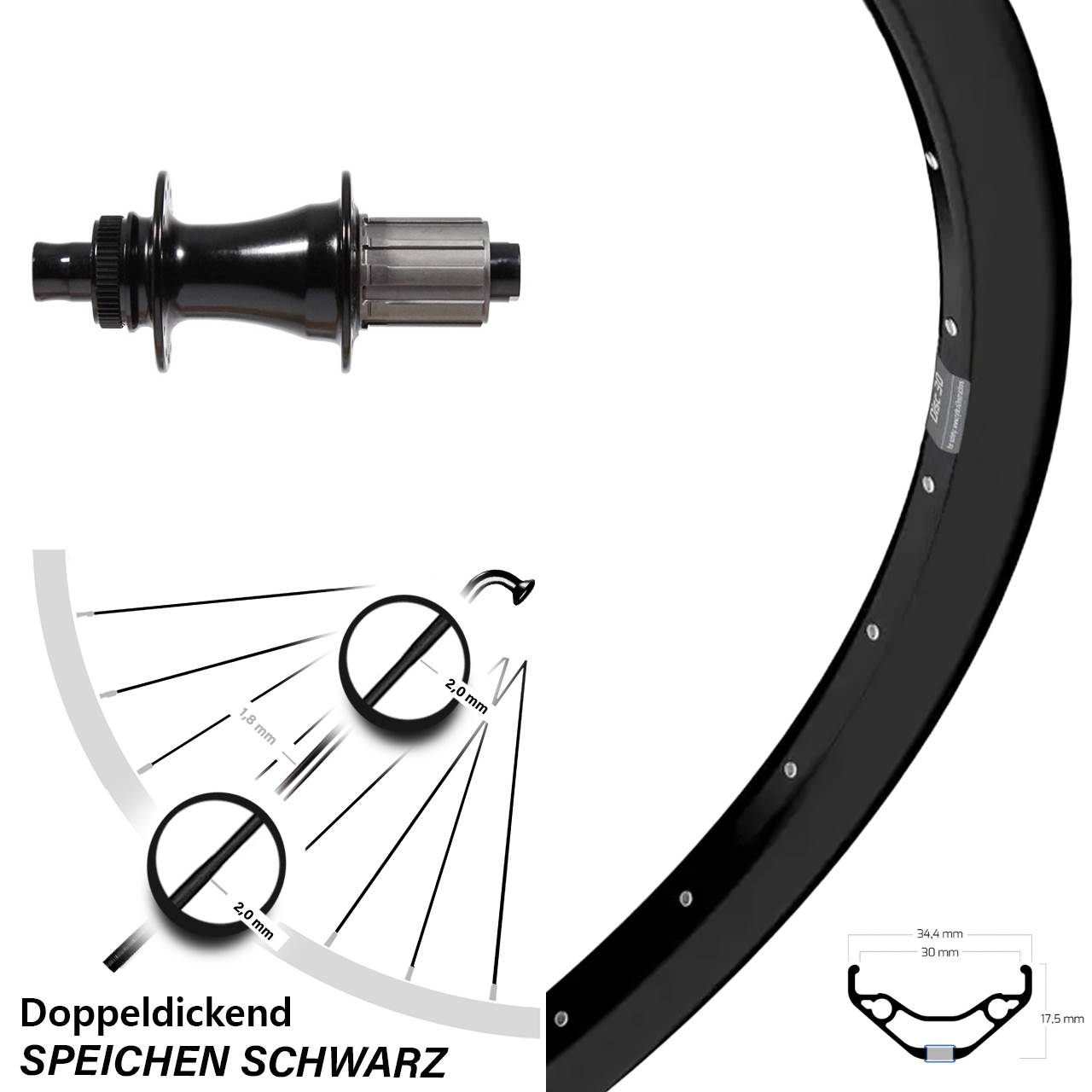 Ryde Disc 30 27,5 Zoll Hinterrad Formula Centerlock 8-11 fach 12x148