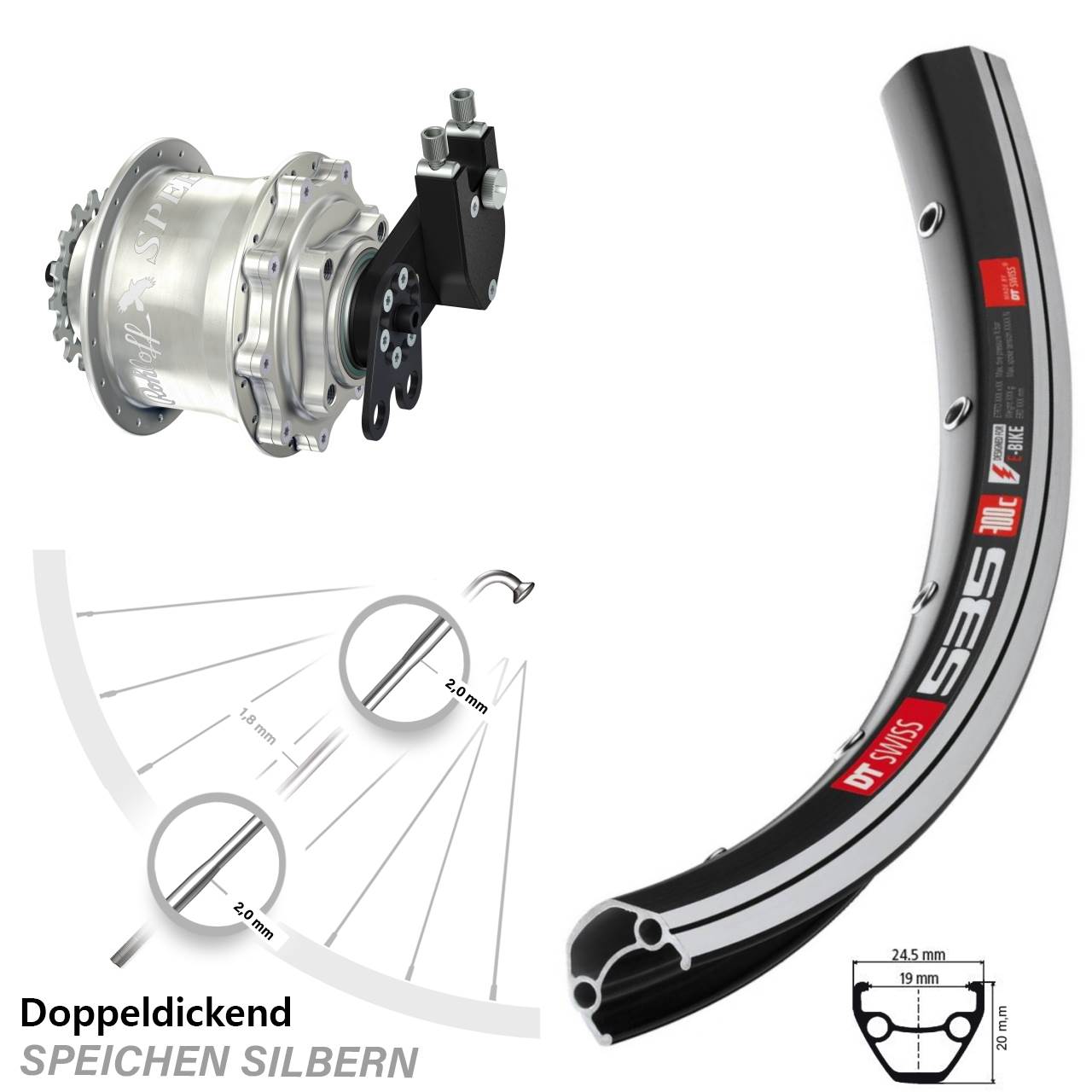 Rohloff Speedhub CC DB DT Swiss 535 Laufrad 26 Zoll