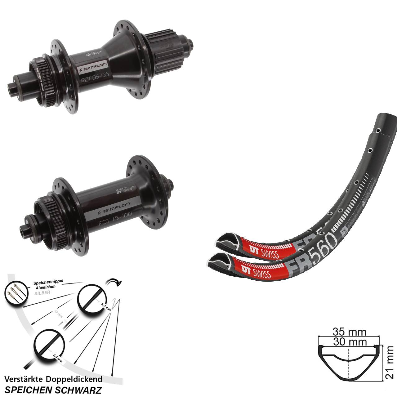 Disc Laufrad-Satz 26 Zoll DT Swiss FR560-370 Hybrid Micro Spline QR
