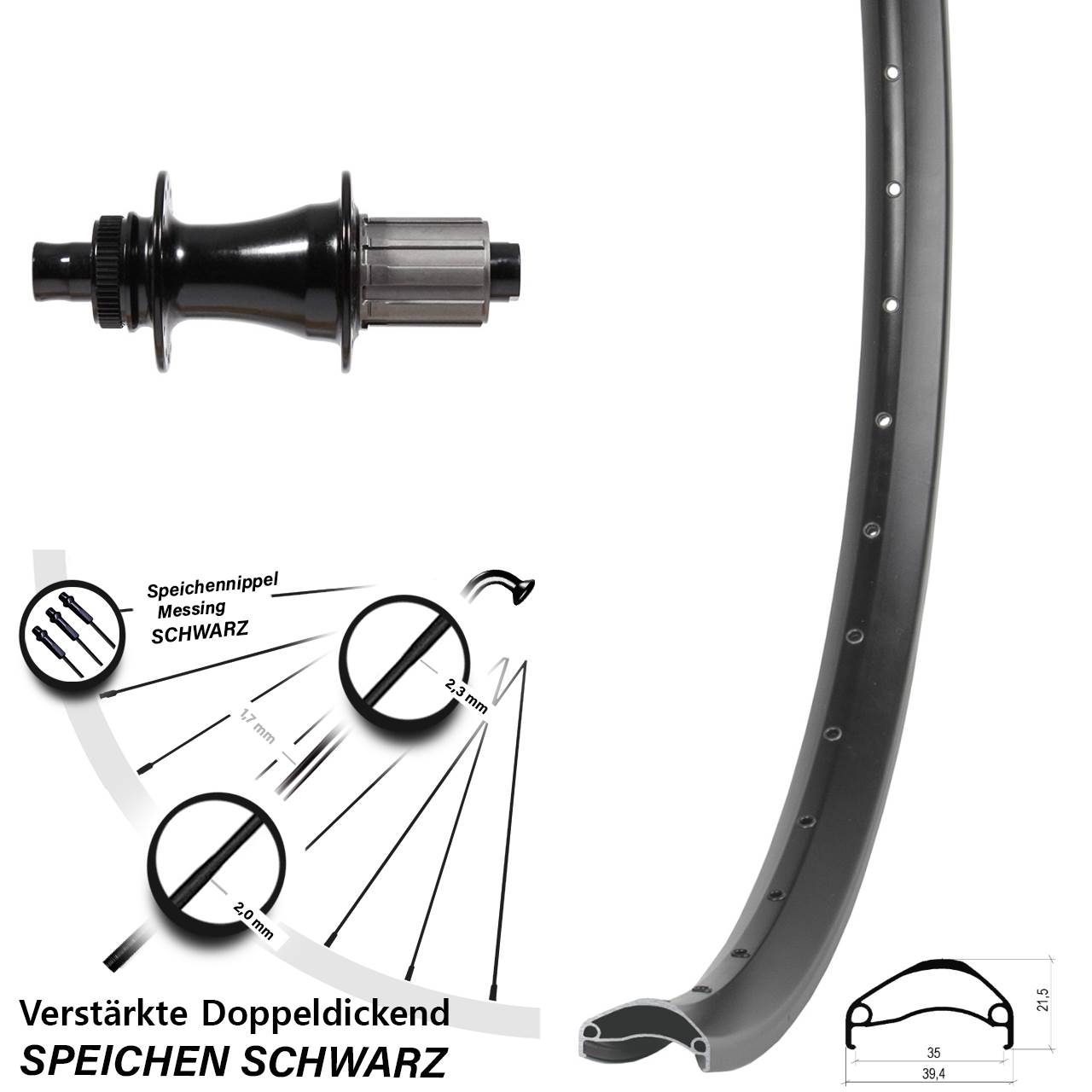 Centerlock Hinterrad 27,5 Zoll Ambrosio E35 Formula 8-11 fach HG 12x148