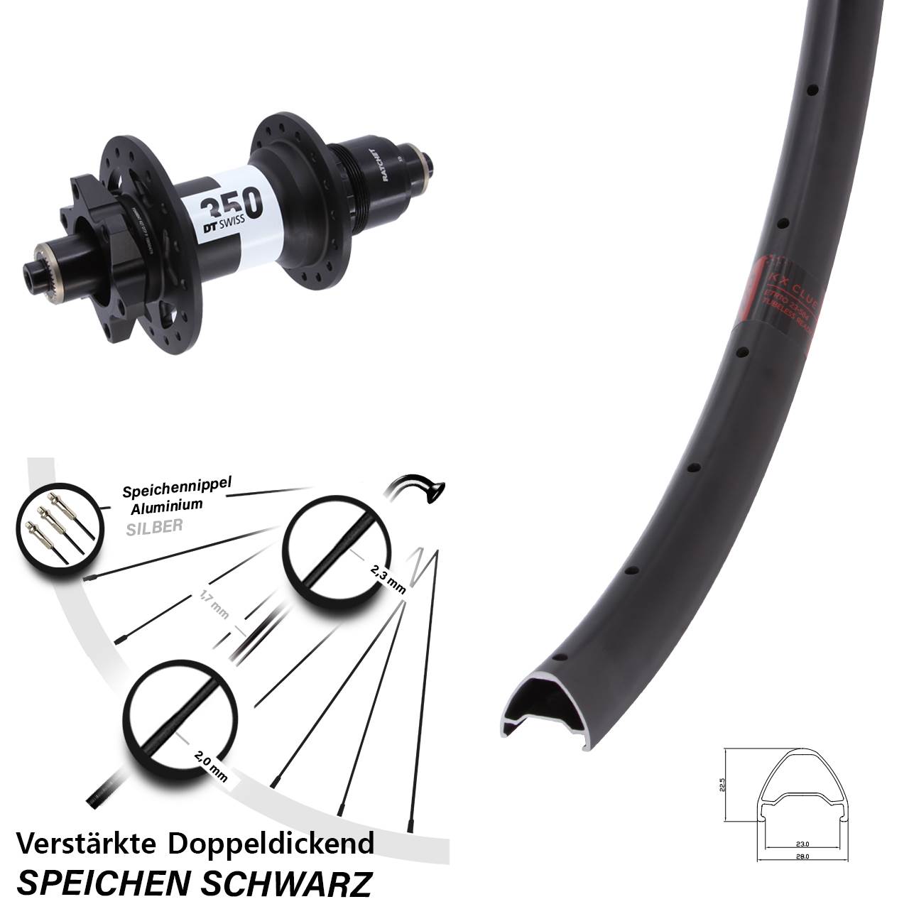 Boost Disc Laufrad für Schnellspanner 650B KX Clue DT Swiss 350 XD 11-12 fach