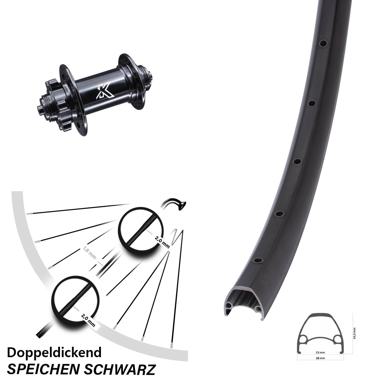 Disc Laufrad QR 28-29 Zoll Ambrosio Sport KX-M
