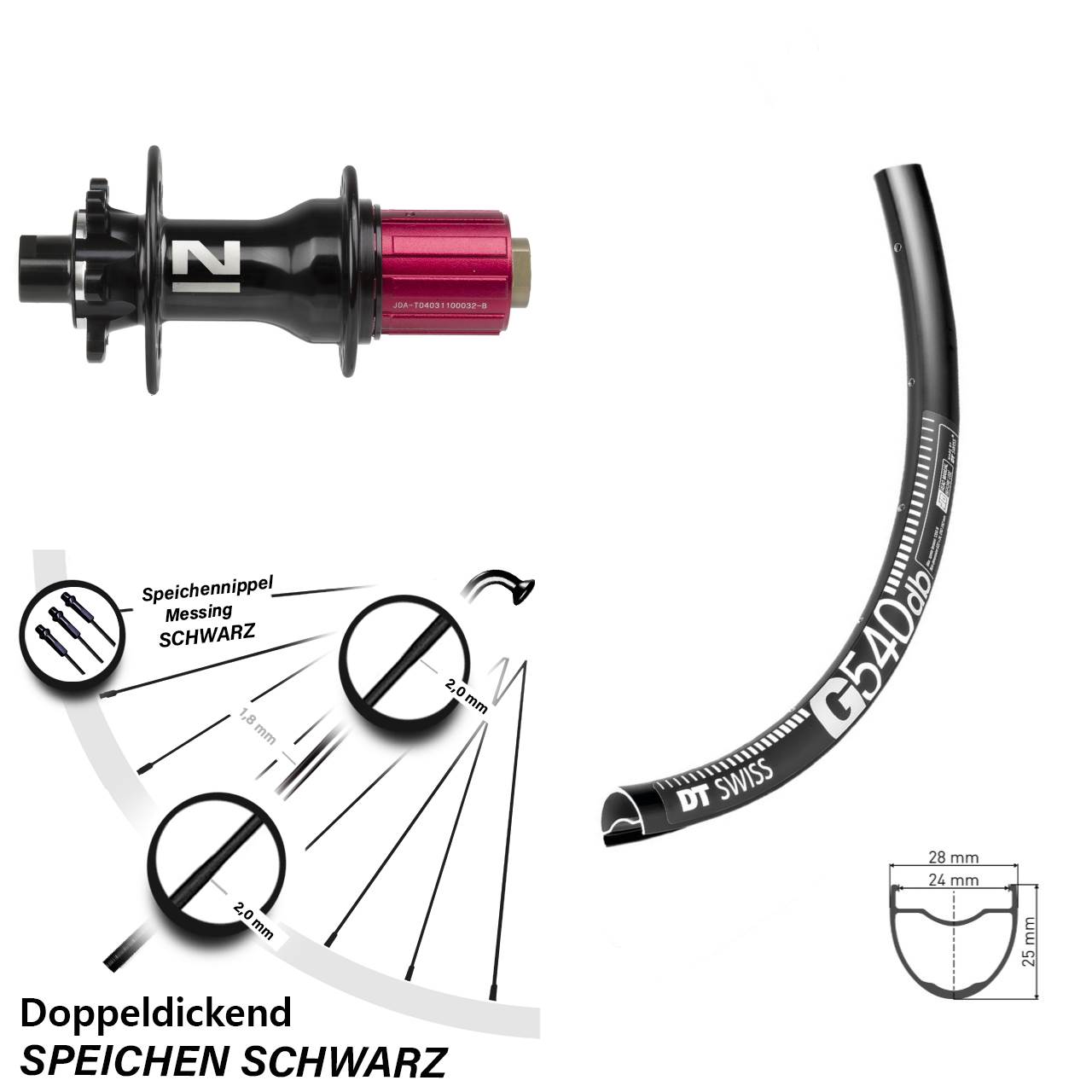 DT Swiss G540 Novatec Superlight 27,5 Zoll Disc Hinterrad 12x142 8-12 fach