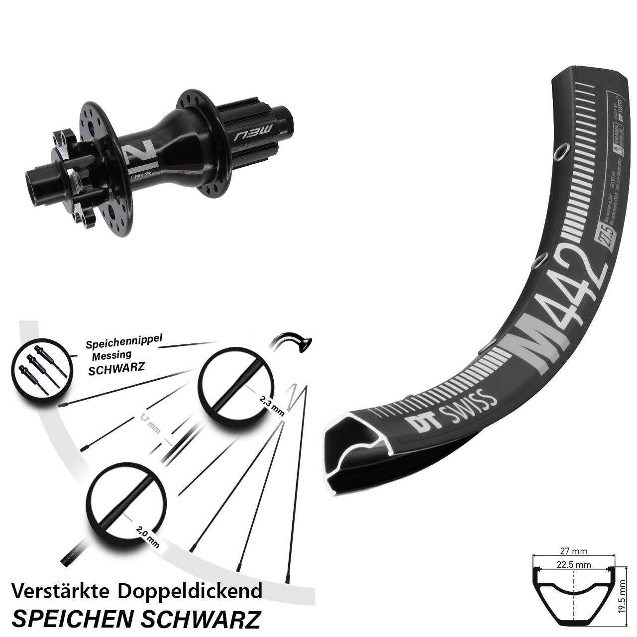 Disc Hinterrad 12x142 28-29 Zoll DT Swiss M442 Novatec D792 Campagnolo N3W