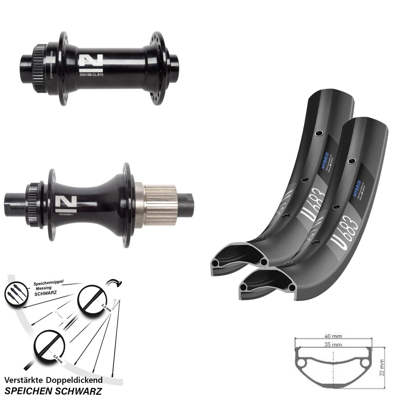 DT Swiss U683 Novatec D041SB D462 27,5 Zoll Disc Laufradsatz Boost Micro Spline