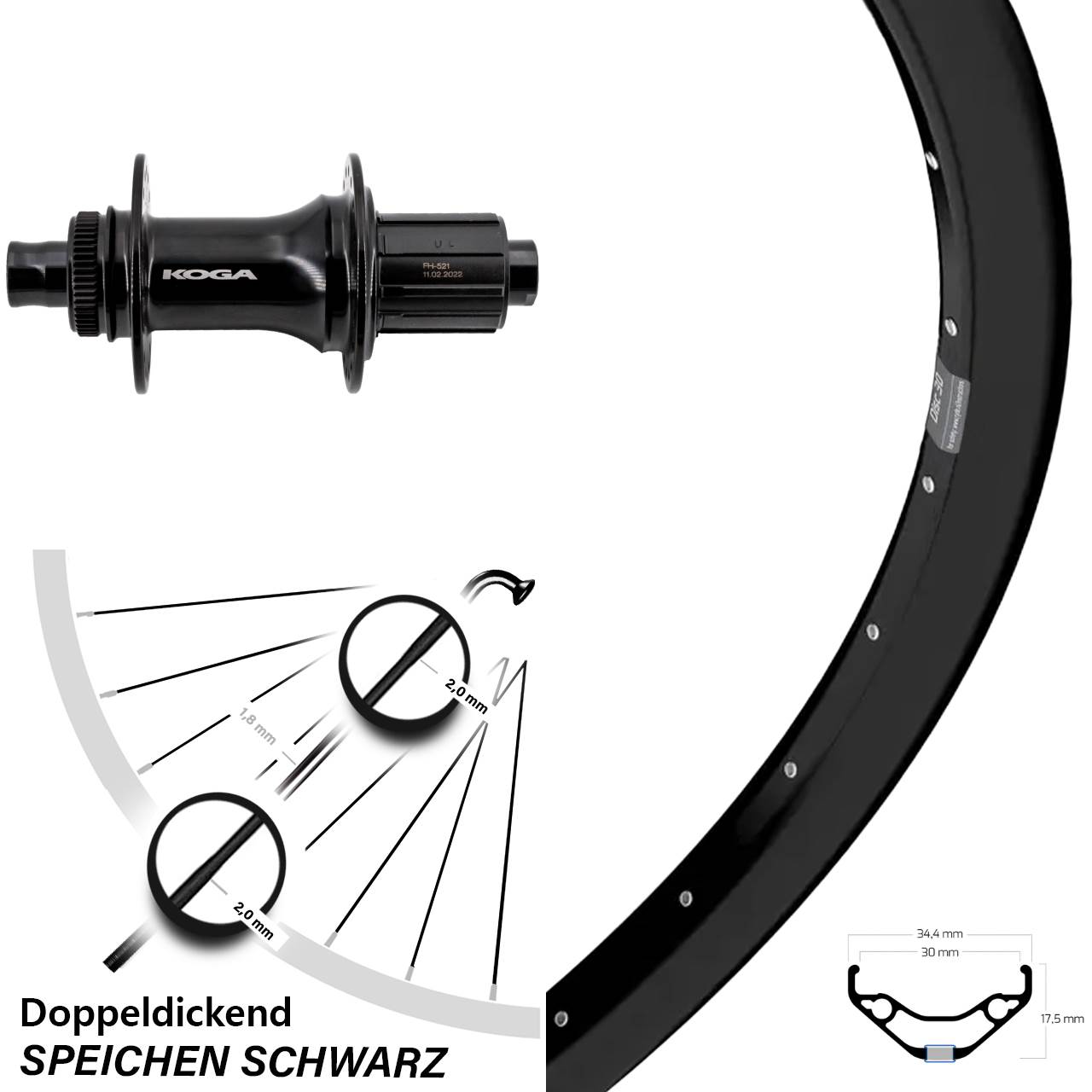 Hinterrad Centerlock 29 Zoll Ryde Disc 30 Formula ECT-148S 8-11 fach HG 12x148