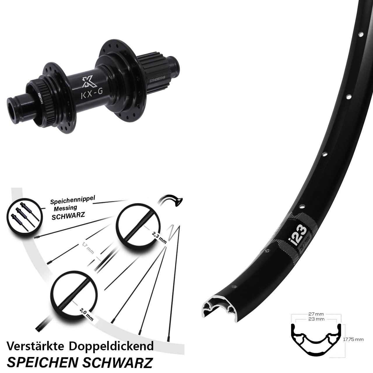 WTB i23 KX-GS Heavy Duty 29 Zoll Hinterrad Centerlock 12x142 Micro Spline