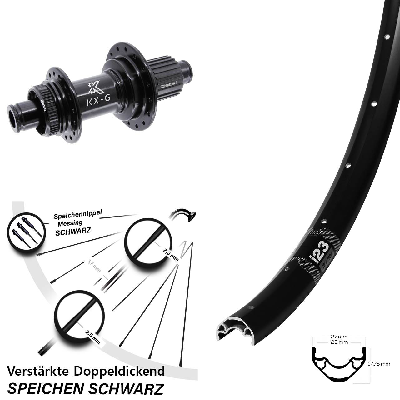 WTB i23 KX-GS Heavy Duty 29 Zoll Hinterrad Centerlock 12x142 Micro Spline