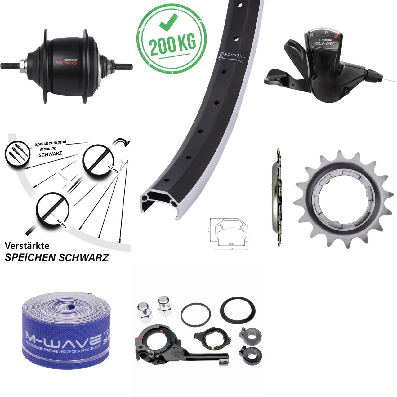 Hinterrad 26 Zoll KX Industry Shimano Nexus 8-Gang Premium