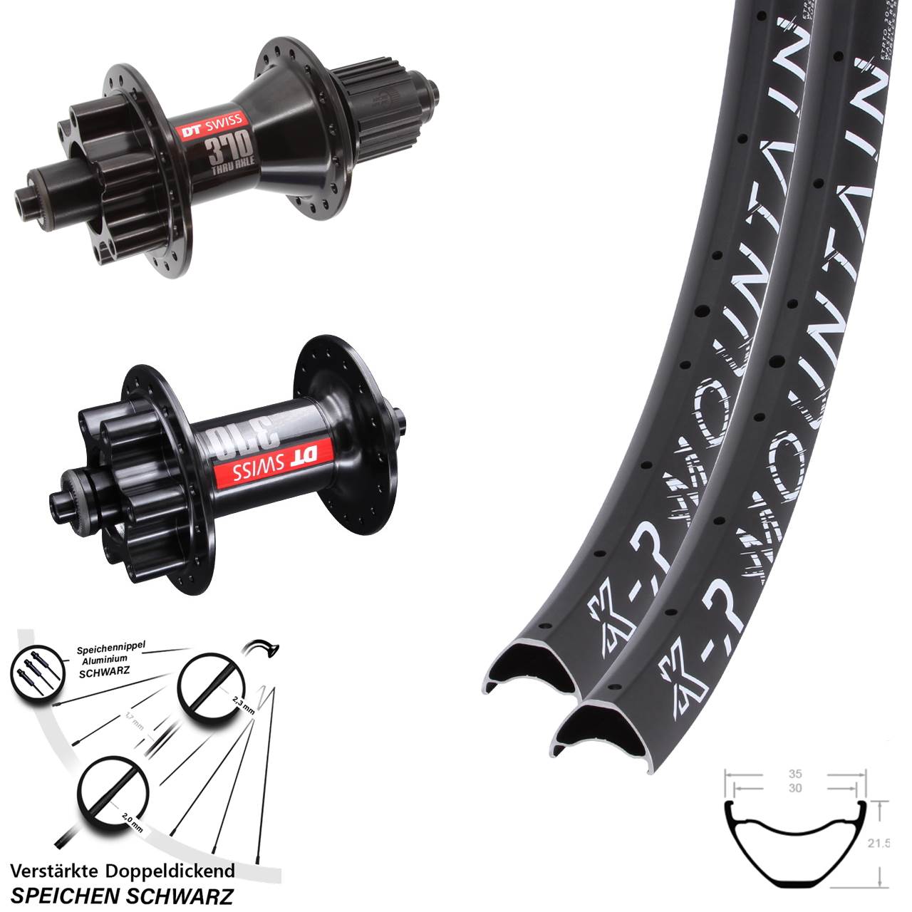 KX-R Mountain DT Swiss 370 29 Zoll Disc Laufrad-Satz QR Shimano Micro Spline