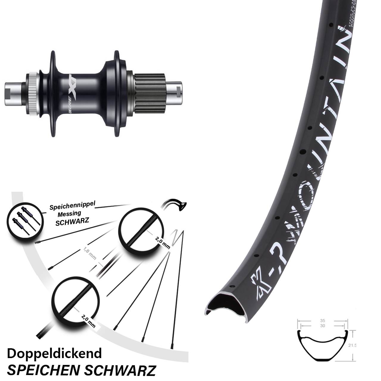 Centerlock Hinterrad 27,5 Zoll KX-R Mountain Shimano FH-M8110 Micro Spline 12x142