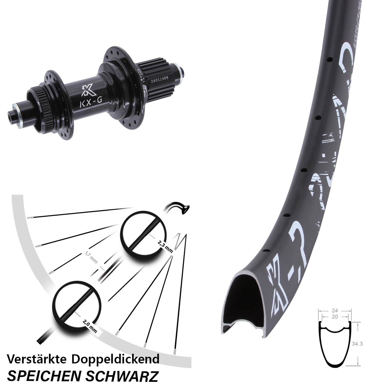 Disc Hinterrad 28-29 Zoll KXR-G Road Shimano Micro Spline QR