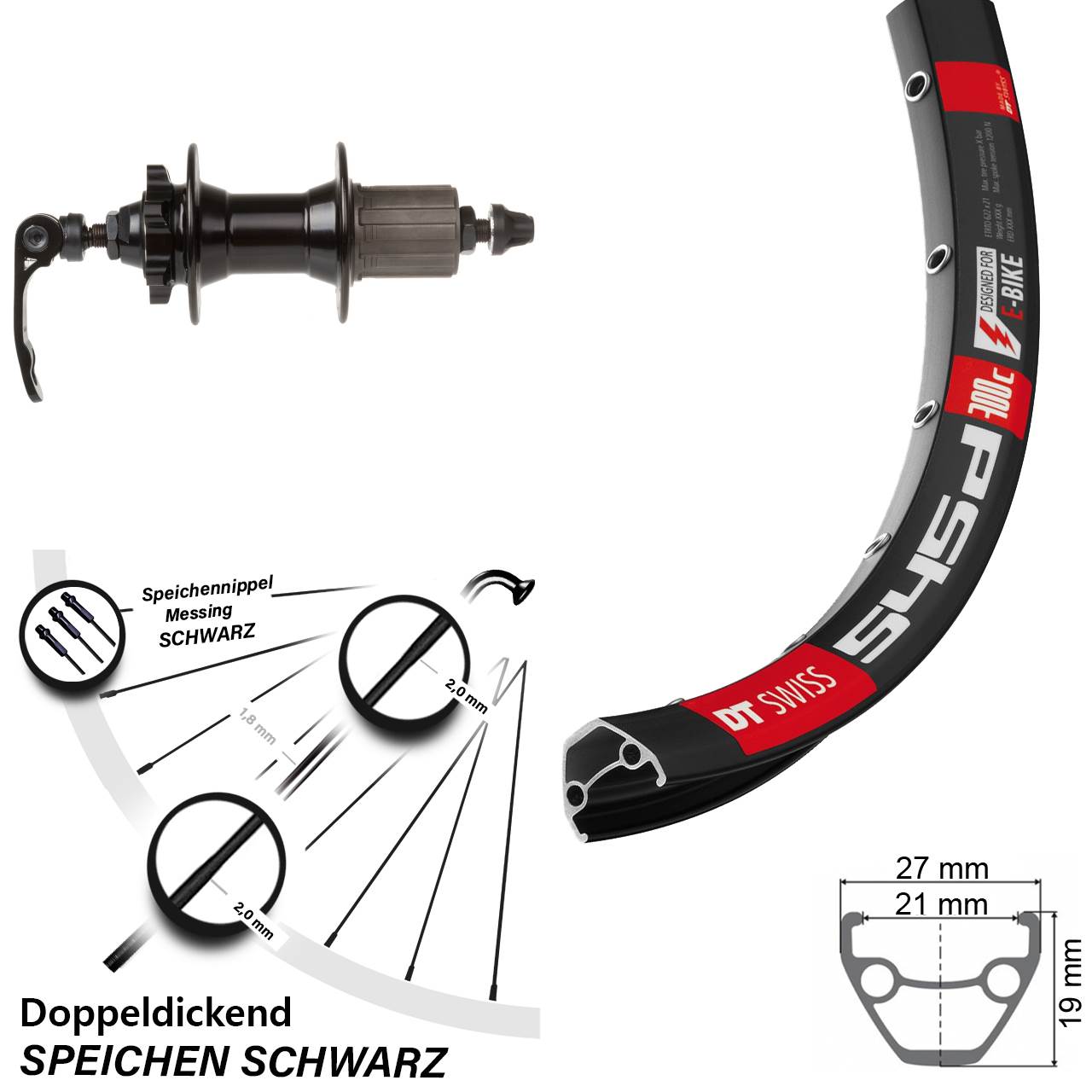 Disc Laufrad QR 26 Zoll DT Swiss 545 Novatec 8-11 fach HG
