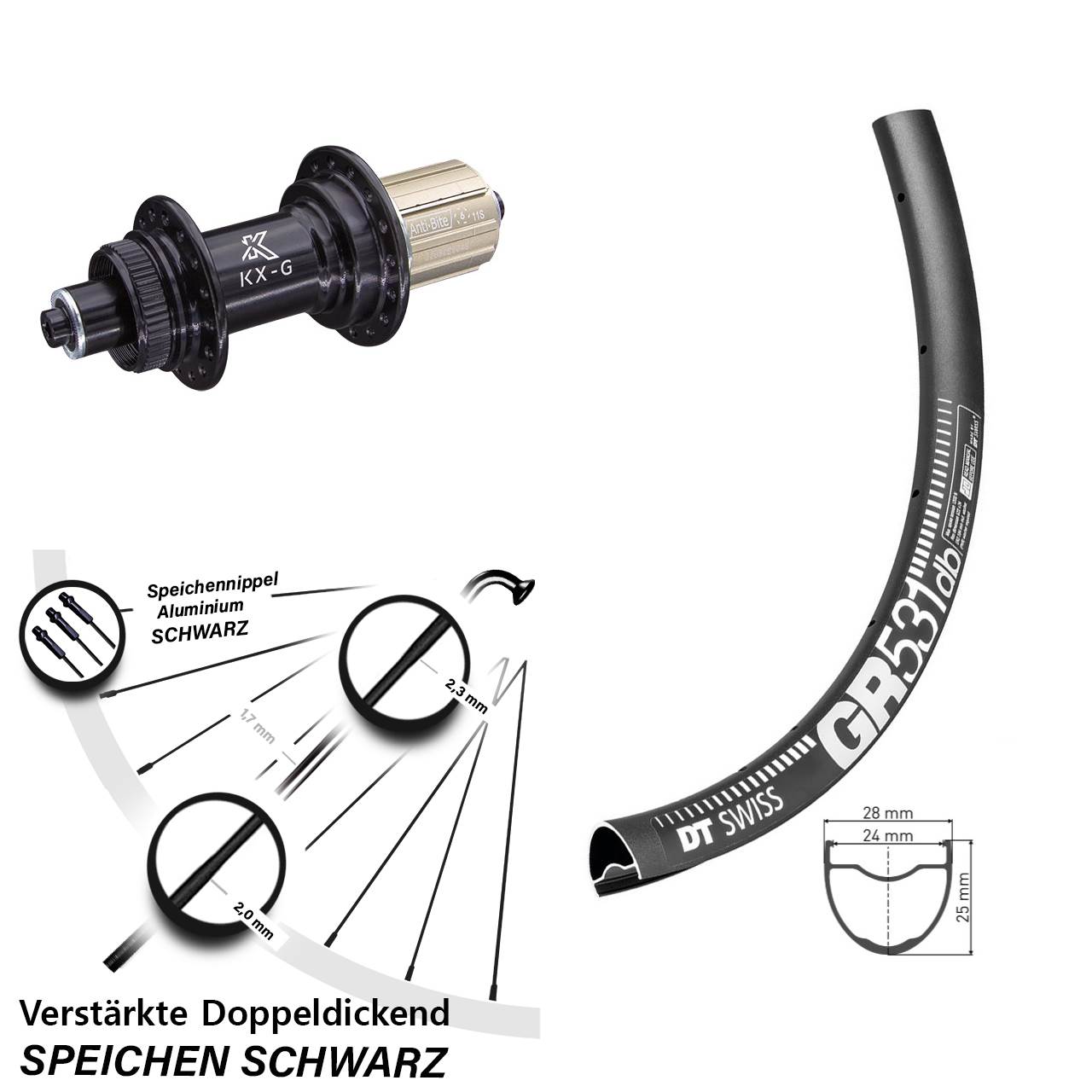Disc Laufrad 29 Zoll DT Swiss GR531 KX-G 8-12 fach QR