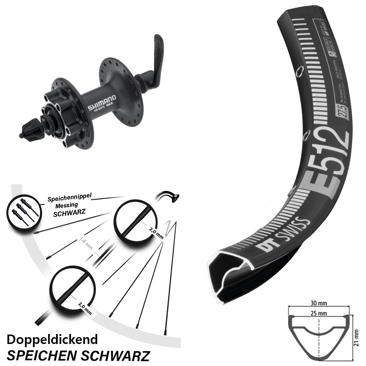 DT Swiss E 512 Shimano Alivio 29 Zoll Disc Vorderrad QR