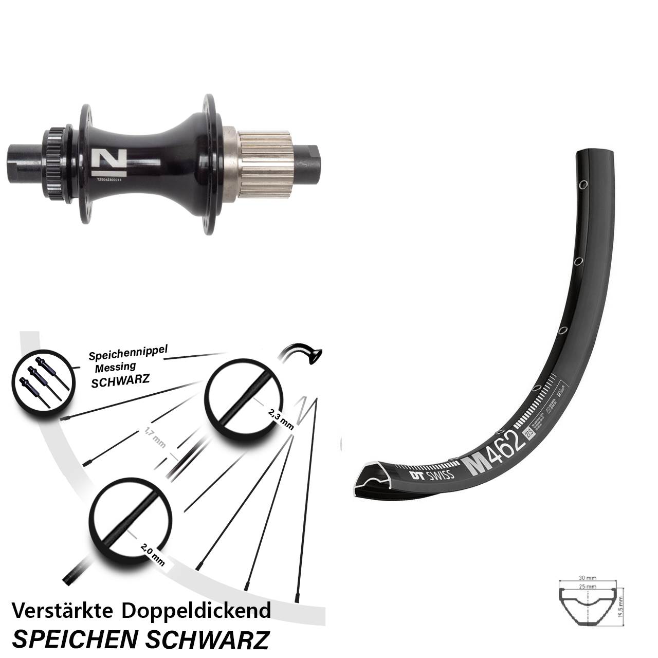 Hinterrad Centerlock 29 Zoll DT Swiss M462 Novatec D462 Micro Spline 12x148