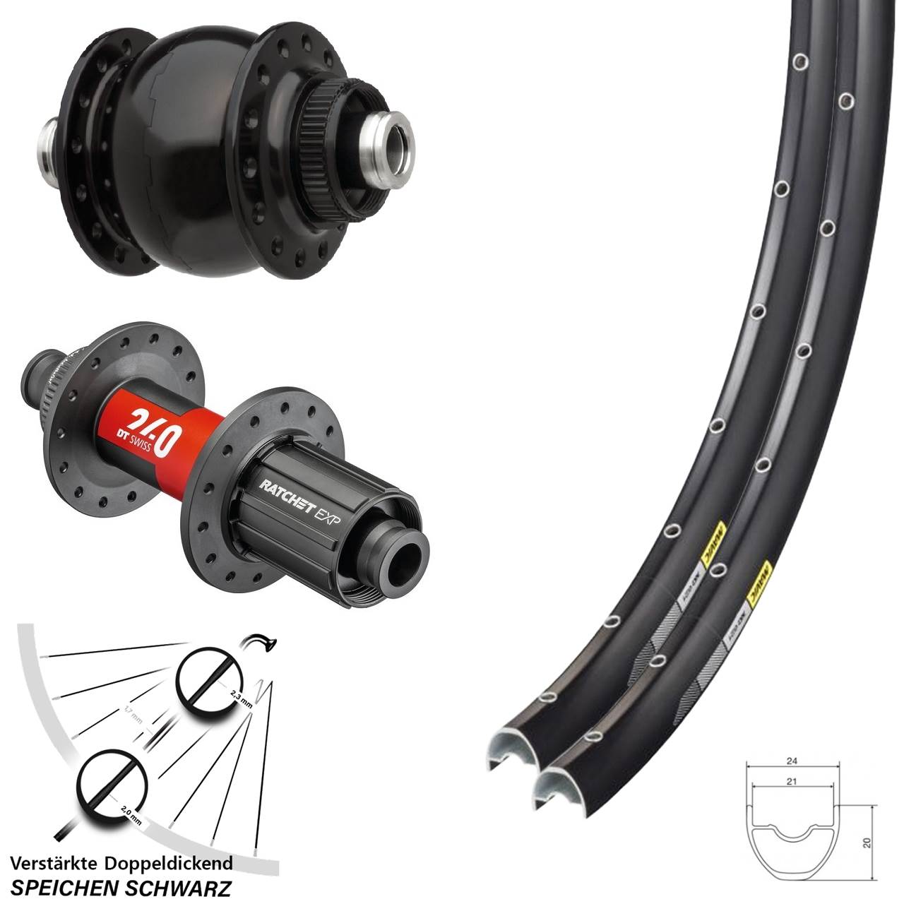 Laufradsatz Centerlock 12x100/142 28 Zoll Mavic XC621 DT Swiss 240 EXP SONdelux 11-12 fach