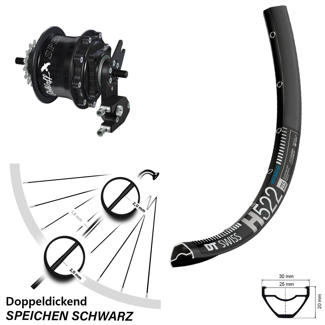 28 Zoll DT Swiss H522 Rohloff Speedhub TS DB OEM2
