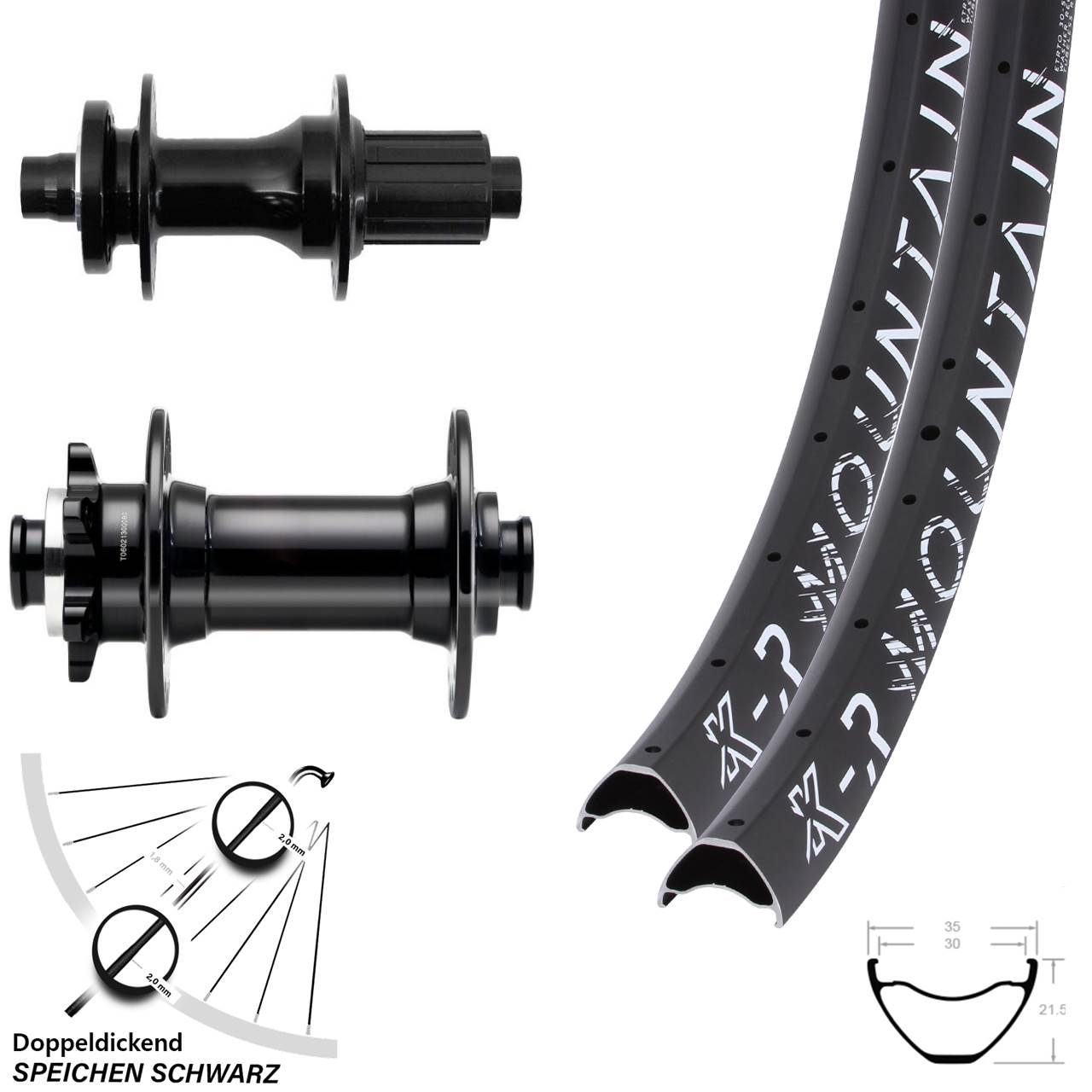 6-Loch Laufradsatz 29 Zoll KX-R Mountain Fastace Novatec D341 8-12 fach 15x110 12x148