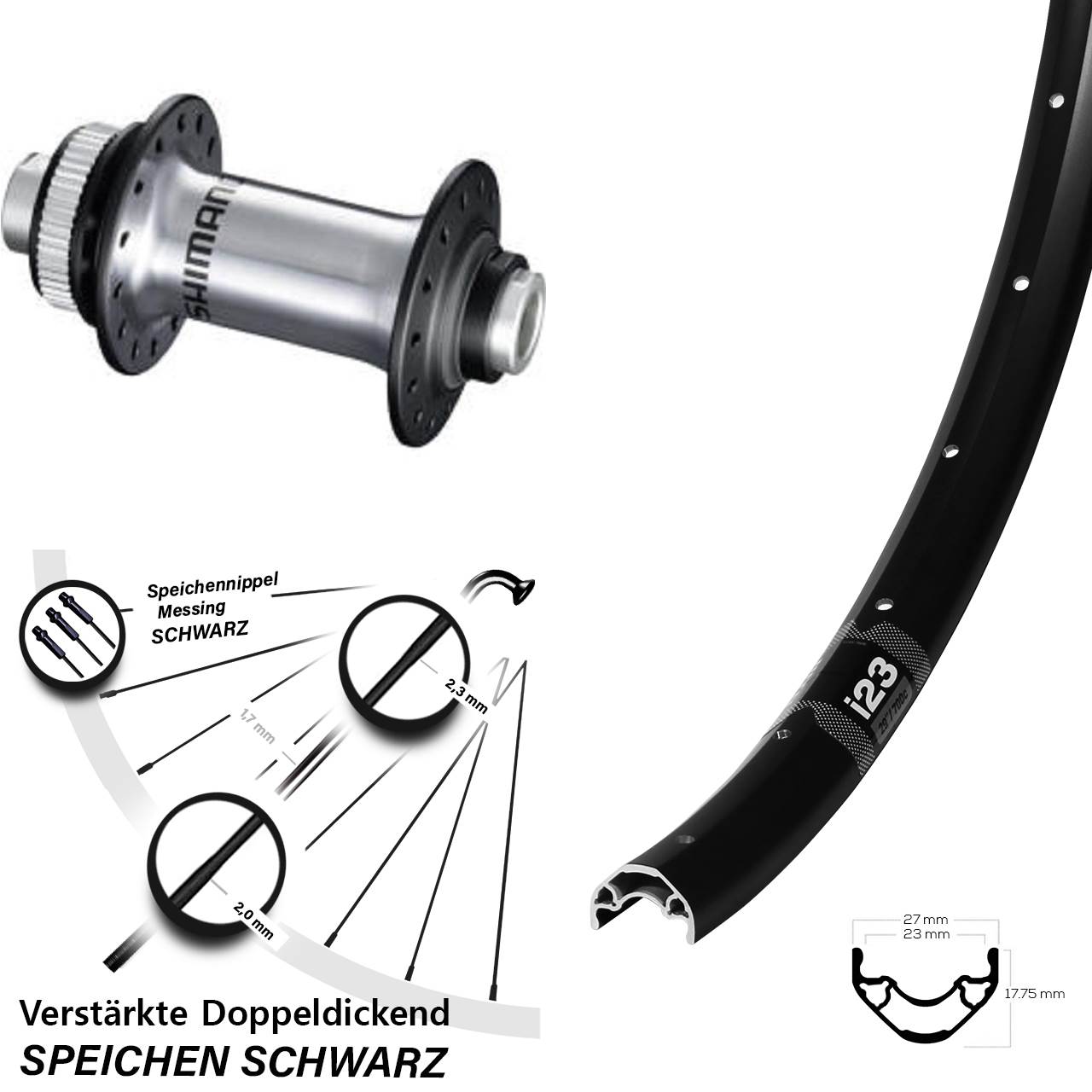 29 Zoll WTB i23 ST Shimano RS770 Disc Vorderrad 12x100