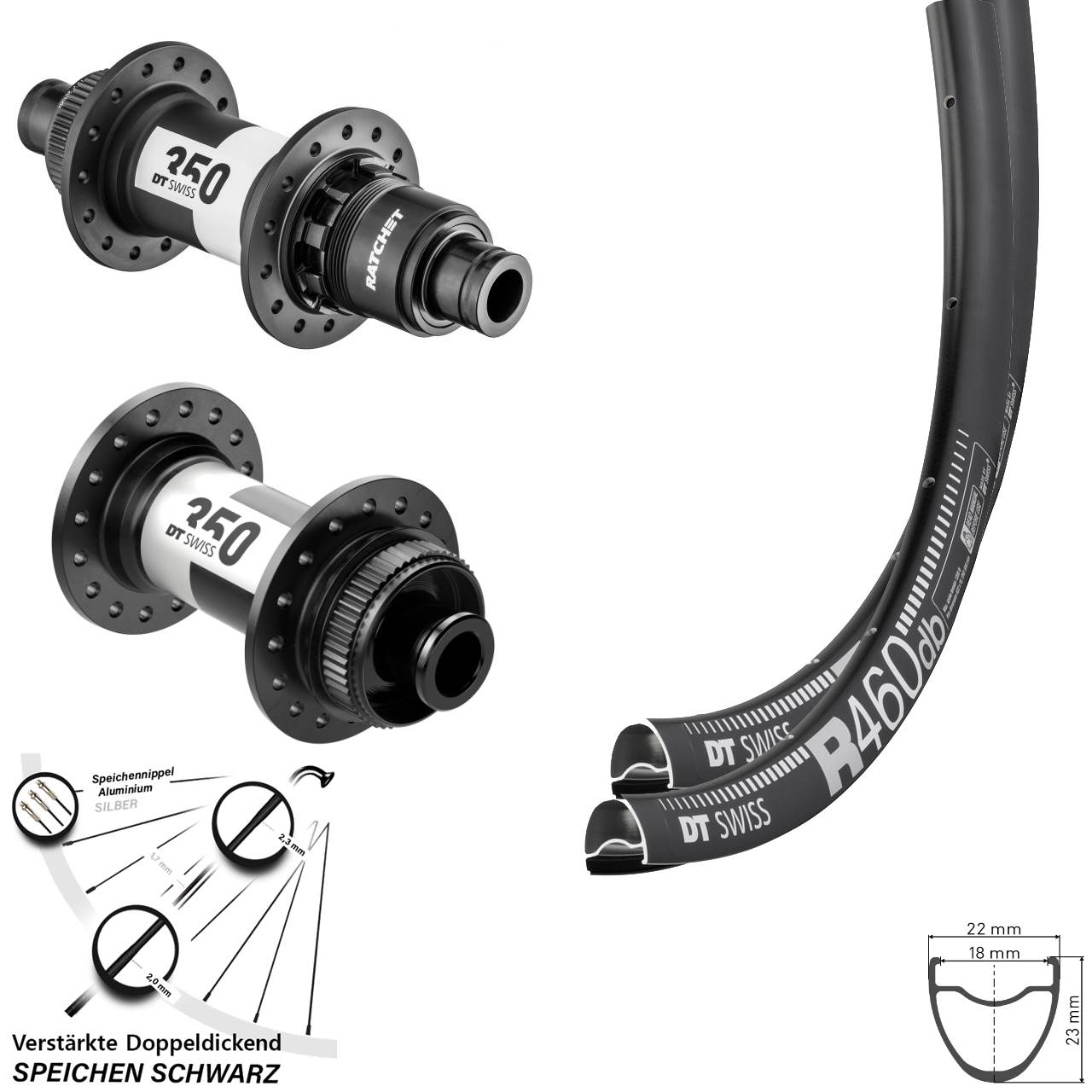 Laufradsatz Centerlock 12x100/142 28 Zoll DT Swiss R 460-350 Road XDR