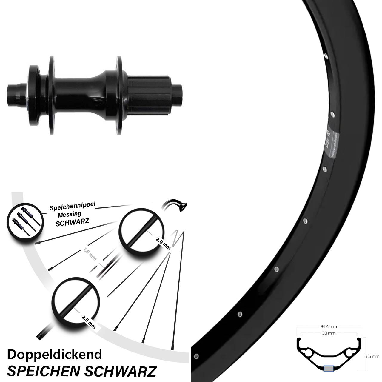 Disc Hinterrad 12x148 29 Zoll Ryde Disc 30 Fastace DA210 8-12 fach HG