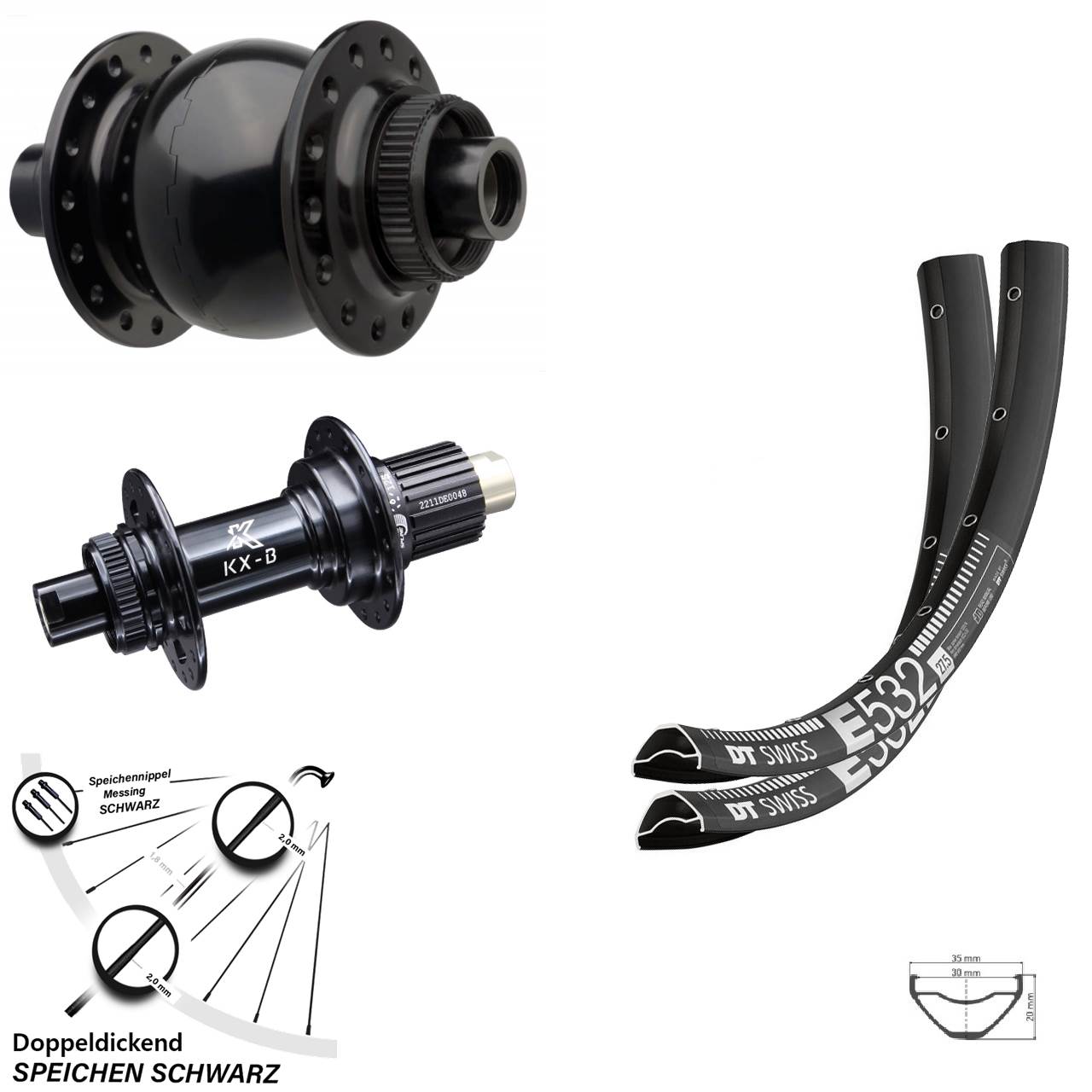 Boost Disc Laufradsatz 29 Zoll DT Swiss E532 KX-B SON 28 Shimano Micro Spline