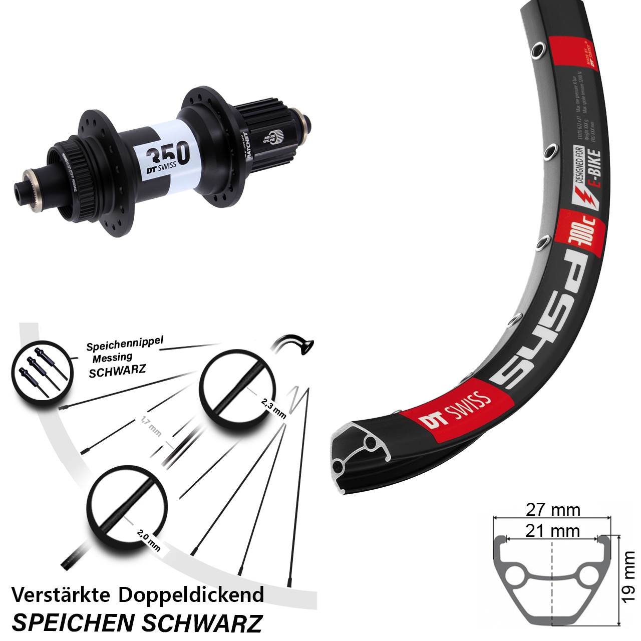 DT Swiss 545-350 26 Zoll Centerlock Hinterrad QR Micro Spline