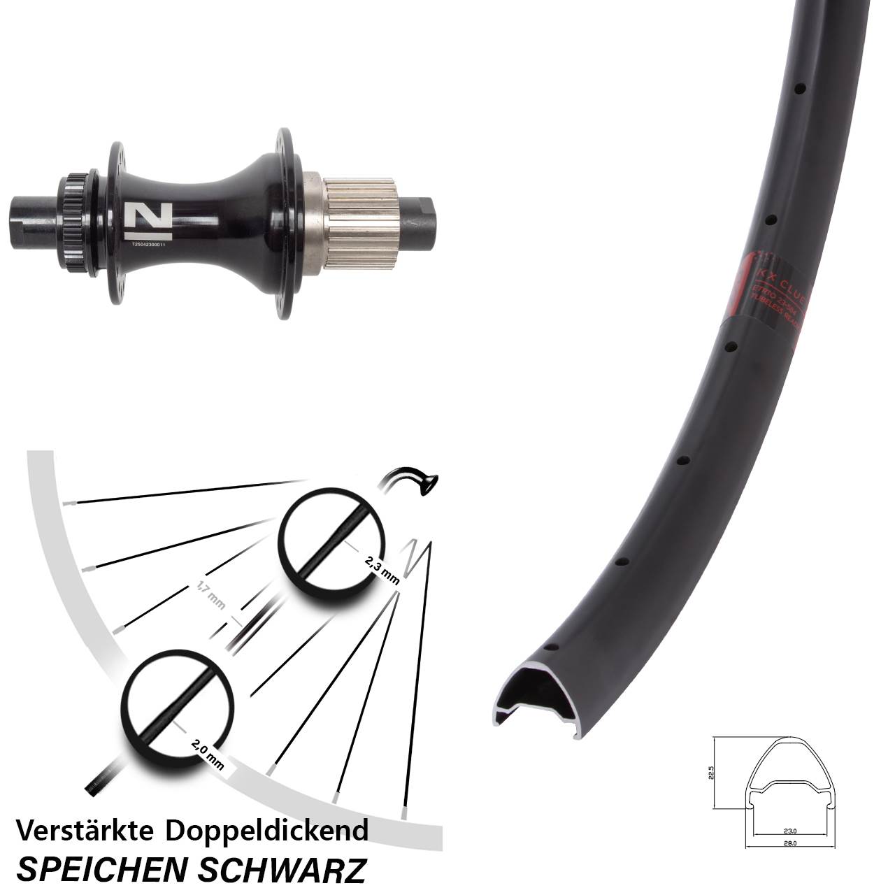 Centerlock Hinterrad 26 Zoll KX Clue Novatec D462 Shimano Micro Spline 12x148