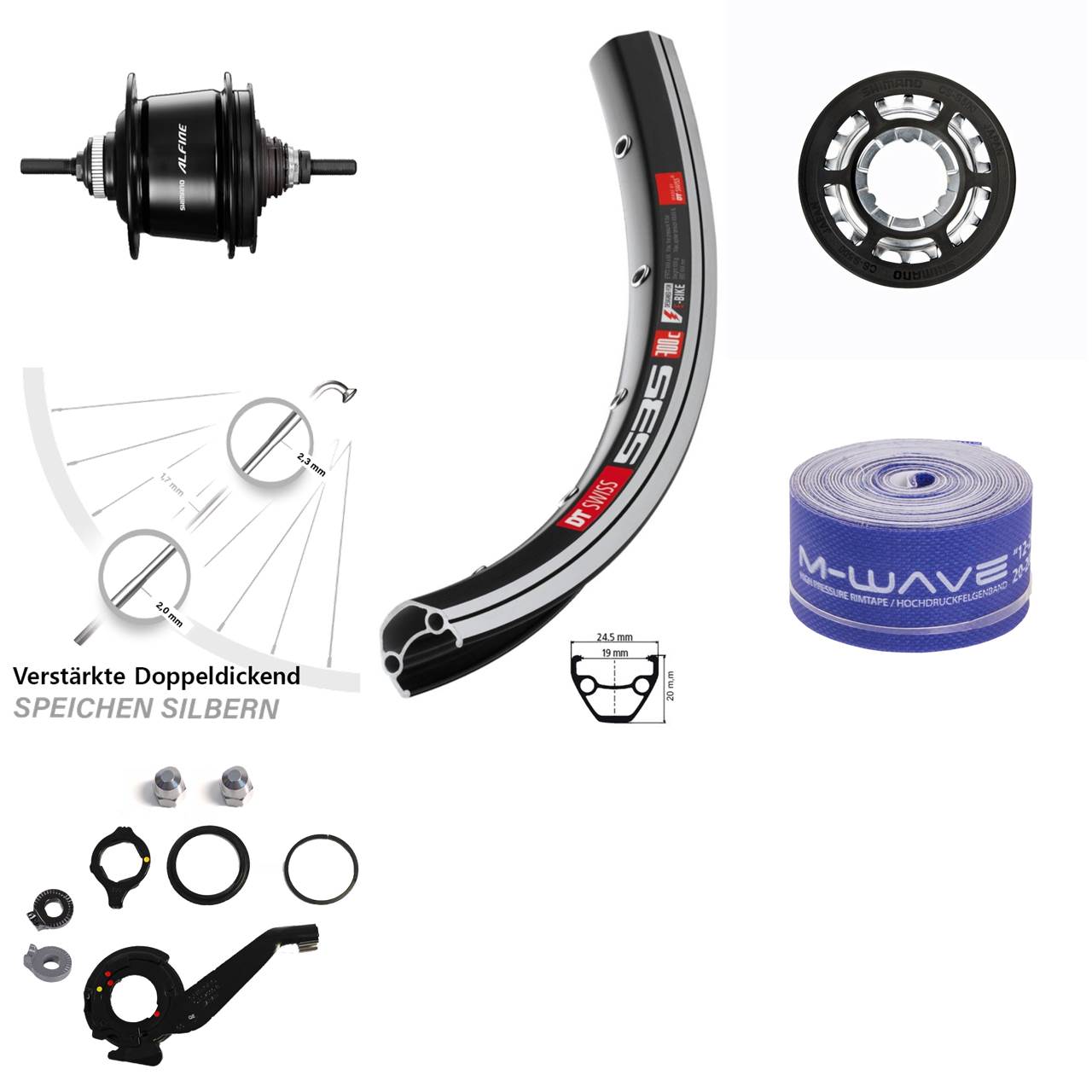 Shimano Alfine 8-Gang Hinterrad DT Swiss 535 28 Zoll