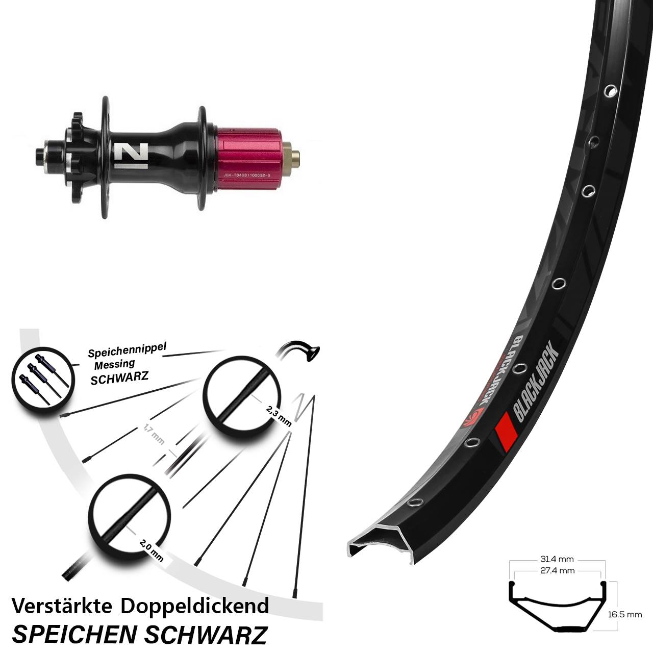 Disc Hinterrad 29 Zoll Rodi Ready 27 Novatec D792 8-12 fach HG QR