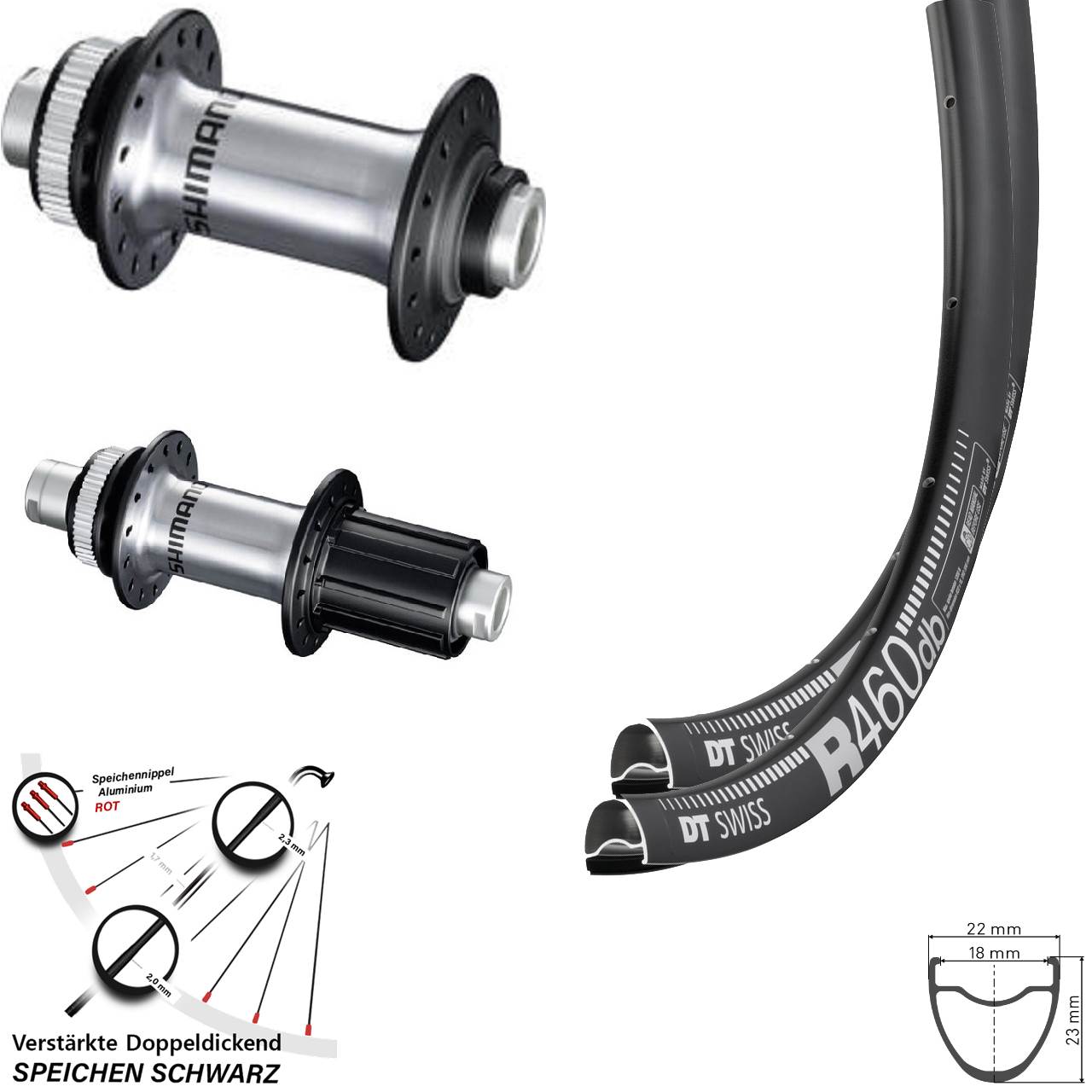 Disc Laufradsatz 28 Zoll DT Swiss R 460 Shimano RS770 8-12 fach HG 12x100/142