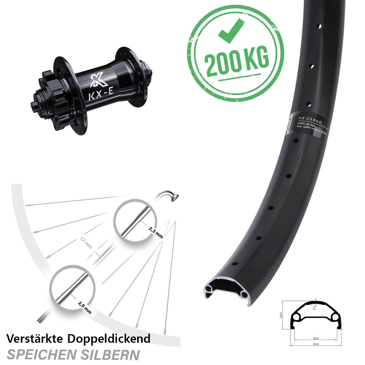 KX-E Cargo 4-fach gelagert Disc 29 Zoll Vorderrad für Schnellspanner