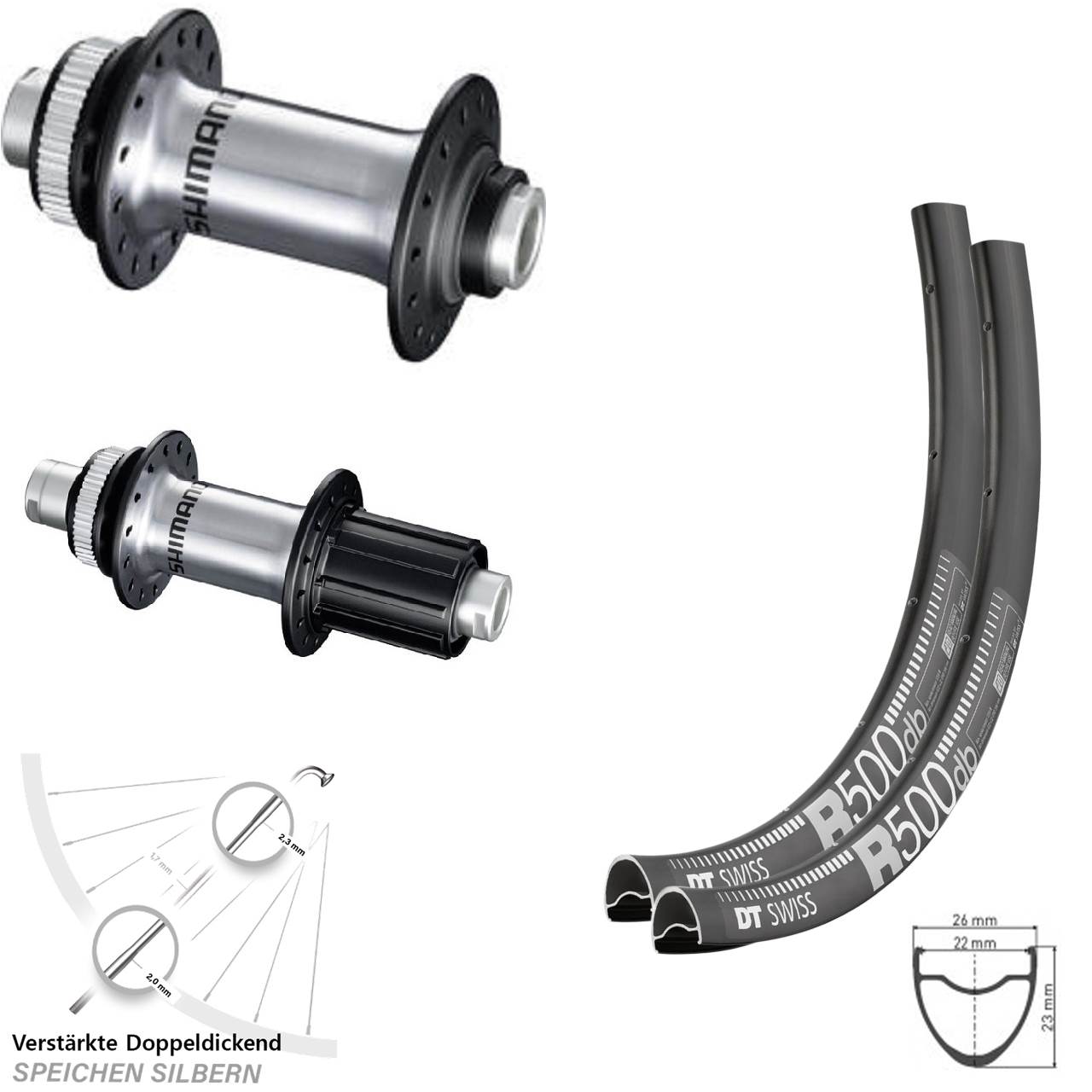 Laufradsatz Disc 12x100/142 28/29 Zoll DT Swiss R500 Shimano GRX RS770 8-12 fach HG