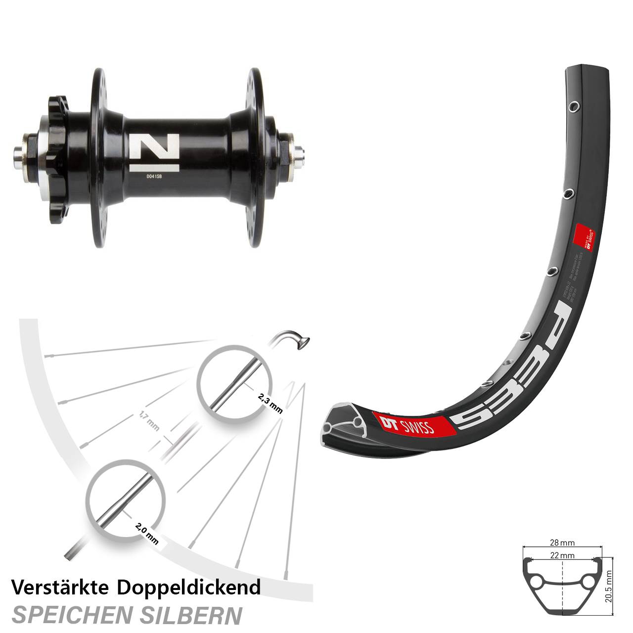 Disc Vorderrad 28-29 Zoll DT Swiss 533d Novatec D-041 QR