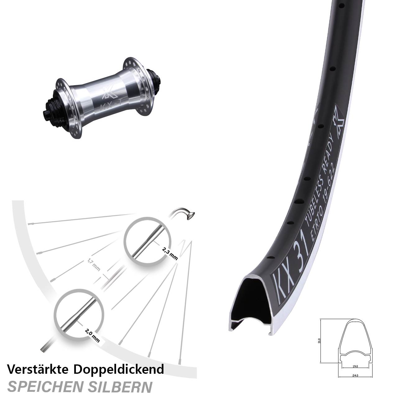 Vorderrad QR 28 Zoll KX-T 31