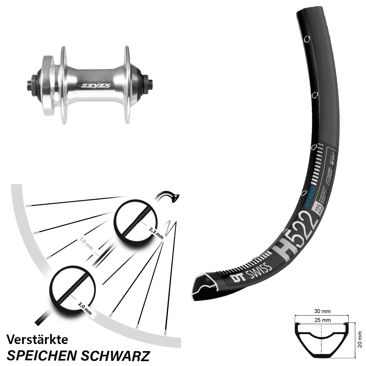 Disc Vorderrad QR 29 Zoll DT Swiss H 522 Formula DC-21